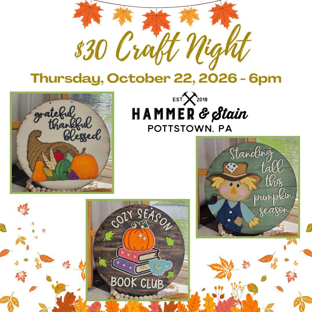 10/22/2026 Thursday 6pm - $30 Craft Night