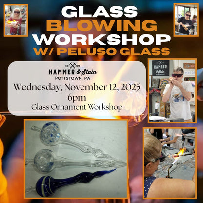 11/12/2025 Wednesday 6pm - Glass Blown Christmas Ornament Icicle w/ Peluso Glass