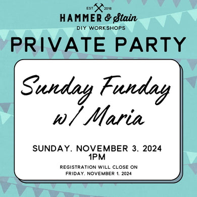 11/03/2024 Sunday 1pm - Sunday Funday with Maria($37+)