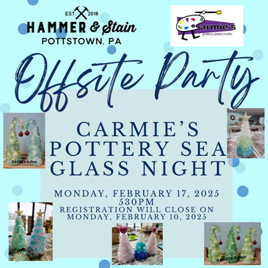 2/17/2025 Monday 530pm - Carmie's Pottery Sea Glass Tree Workshop