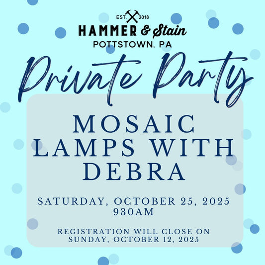 10/25/2025 Saturday 930am - Mosaic Lamps with Debra