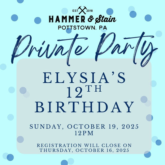 10/19/2025 Sunday 12pm - Elysia's 12th Birthday