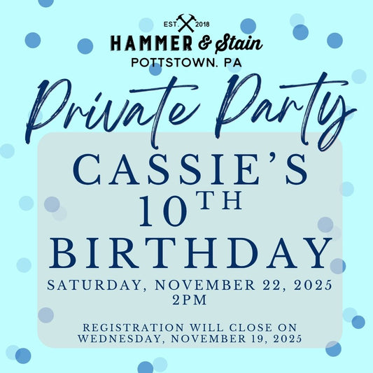 11/22/2025 Saturday 5pm - Cassie's 10th Birthday