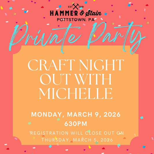 3/09/2026 Monday 630pm - Craft Night out with Michelle