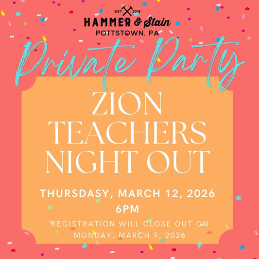 3/12/2026 Thursday 6pm - Zion Teachers Night Out