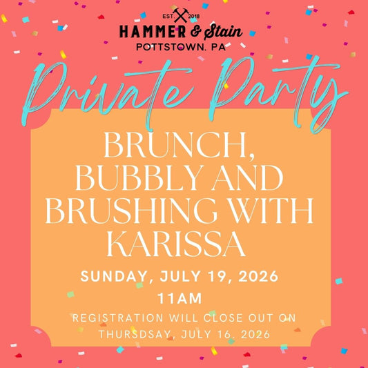 7/19/2026 Sunday 11am - Brunch, Bubbly and Brushing with Karissa