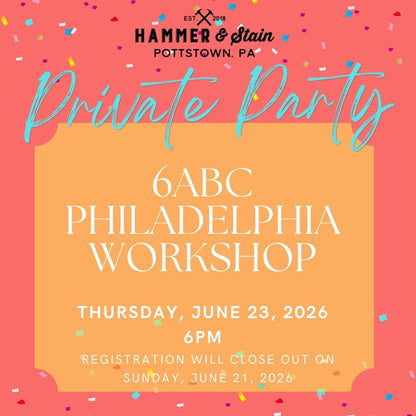 6/23/2026 Tuesday 6pm - 6abc Philadelphia Workshop