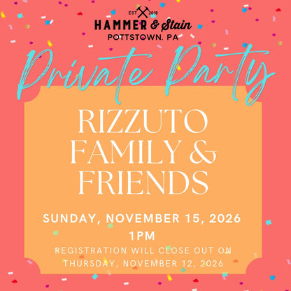 11/15/2026 Sunday 1pm - Rizzuto Family & Friends